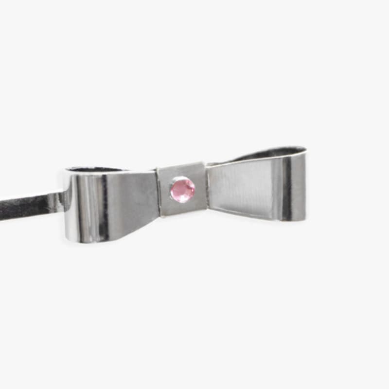 pink PINEAPPLE [2EA 1SET] ribbon METAL HAIRPIN SET_SILVER