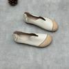 Genuine Leather Single Shoes Spring and Summer Color-matched Round Toe Simple and Versatile Soft-soled Soft Cowhide Casual Shoes