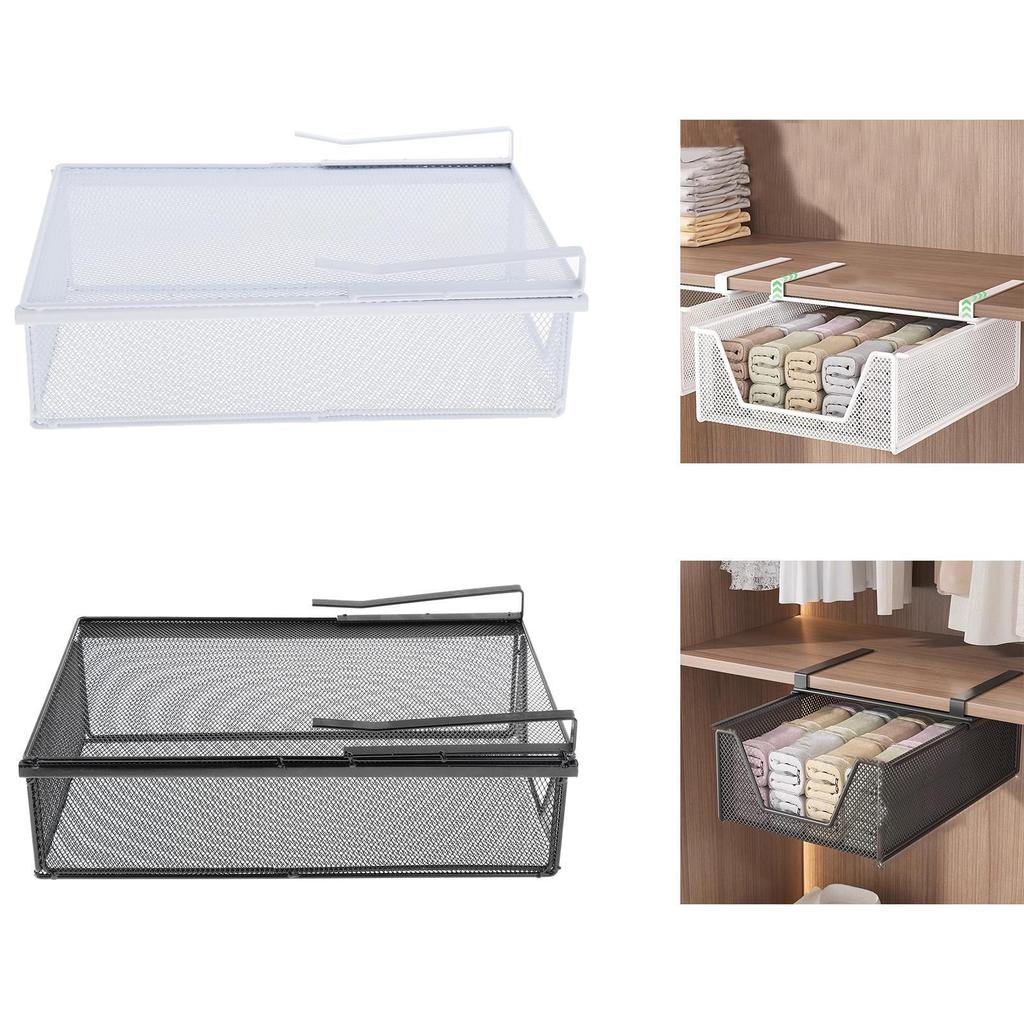Under Cabinet Sliding Basket Metal Wire Organizer Drawer Partition Divider for Wardrobe Bedroom Kitchen