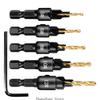 3XUF Multi Purpose 5 Piece Drill Bit Shank Design for Smooth Boring and Clean Edges Chamfering In Carpentry Work