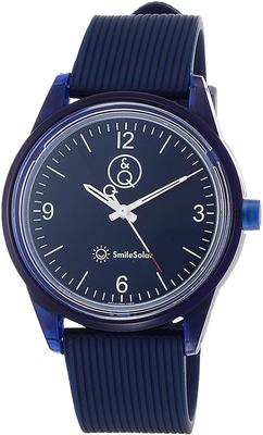 [Q&Q] Uhr Analog Smile Solar Wasserdicht Urethan Gürtel RP10-004 Herren Navy