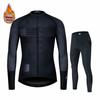 Long Sleeve Winter Cycling Clothing for Men, MTB Jersey, Thermal Fleece, Bib Pants Set, Triathlon, Spain