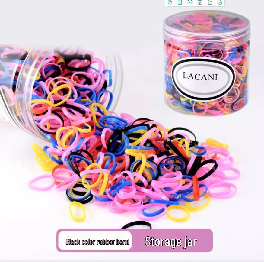 Children's Soft Hair Ties: Damage-Free Black and Colorful Rubber Bands for Girls and Babies
