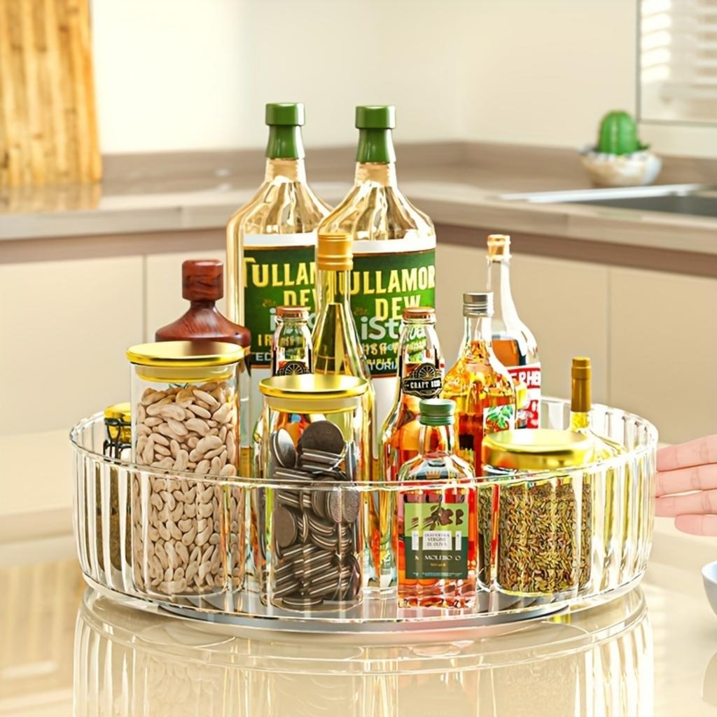 1pc 11inch Rotatable Multifunctional Lazy Susan Spice Rack, Condiment Rack, Rotating Seasoning Rack.