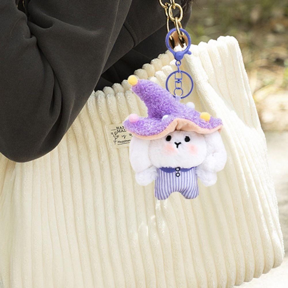 Fluffy Mushroom Rabbit Elf Charm Lifelike Rabbit Elf Keychain Cute Mushroom Bag Pendant  Home Decor