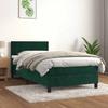 Exclusive House - Slatted Bed Base and Mattress Dark Green 80x200 Cm Velvet