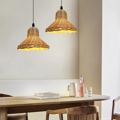 Handmade Rattan Chandelier Lights Luxury Lighting Living Room Study Dining Room Bar Simple Creative Decorative Lampshade