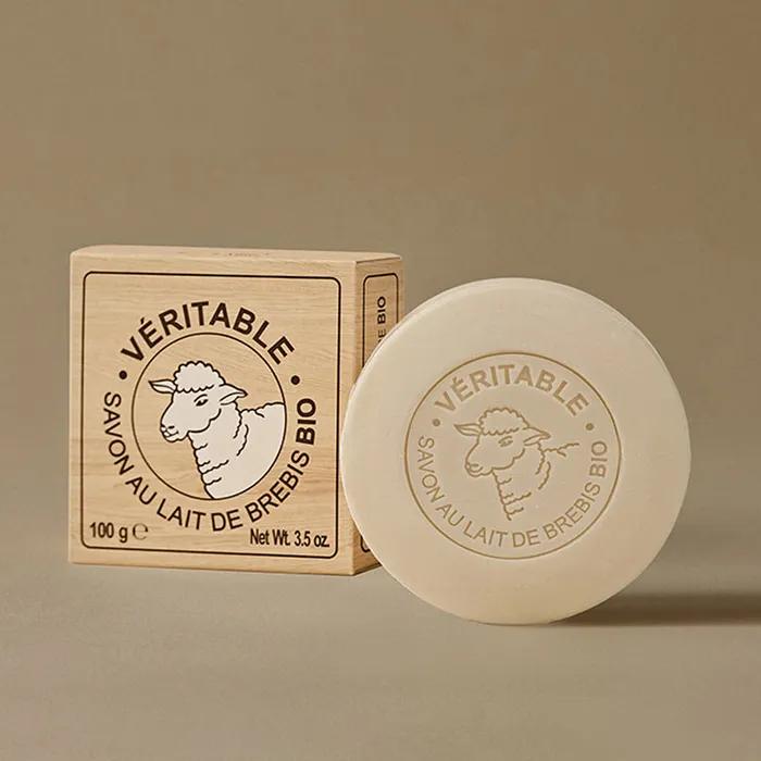 French Natural Cleansing Soap Sheep s Milk Round Paper Case 100g