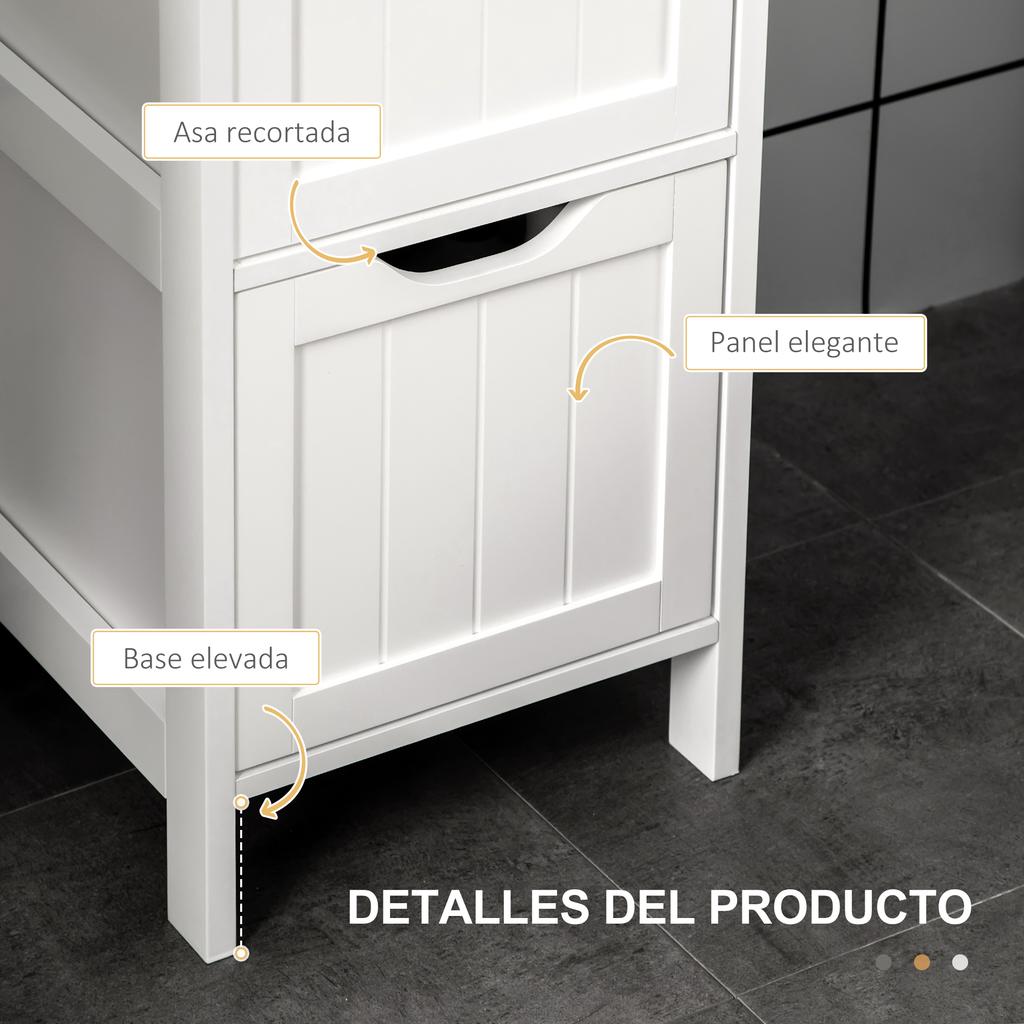 Narrow Floor Cabinet, Bathroom Cabinet with 3 Drawers and 2 Open Shelves, 30W x 30D x 141.6Hcm, White