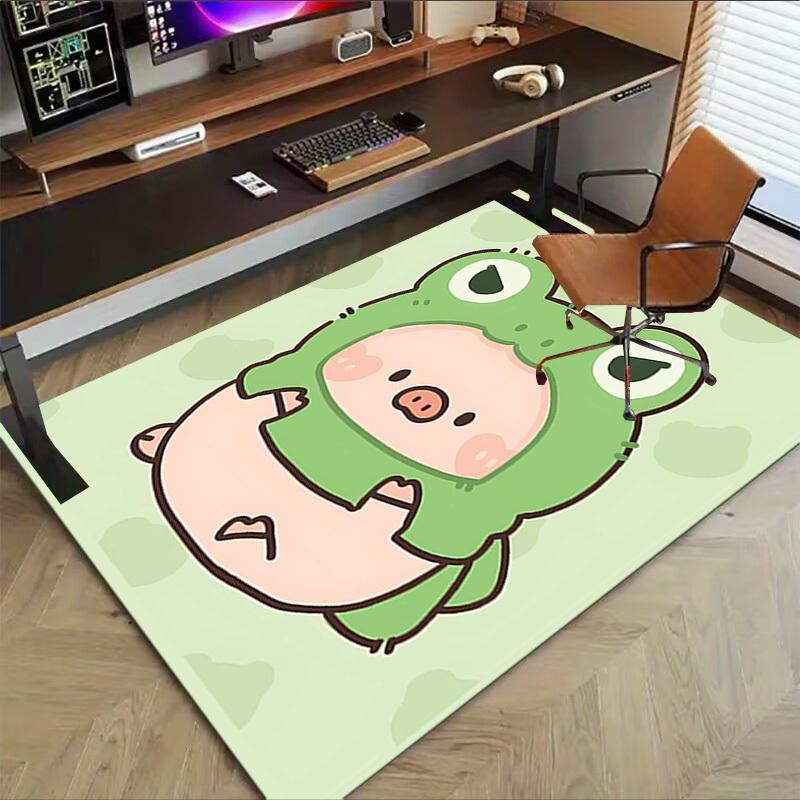 1PC Frog Pig Extra Large Non-Slip Floor Carpet, Office, Family, Bedroom, Studio - Large Area Rug Indoor Rugs, Vibrant Colors-A267