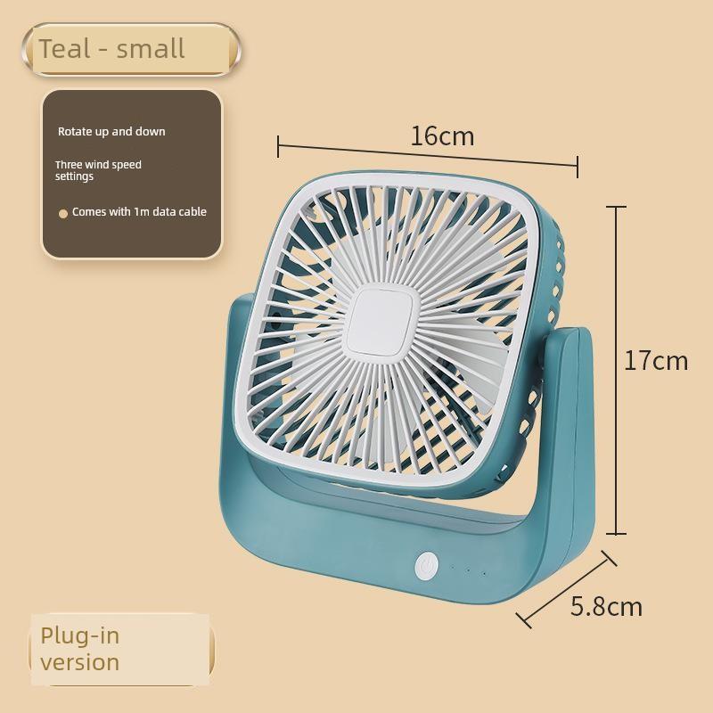 New Square-Shaped Desktop Fan, Compact Portable Fan, Mini Fan with Long-Lasting Battery Life, Desktop Fan
