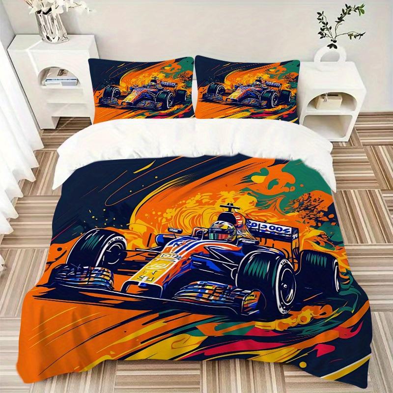 3pcs Racing Speed Bedding Cover Set, Fashion Classic Popular Print Bedding Set, Soft Comfortable, All - Season Use, For Bedroom, Guest Room157