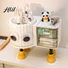 Children Stationery Organizer Cute Rotating Pen Holder with Drawer 2-in-1 Large Capacity Desktop Sorter for Kids Girls Multifunctional Storage