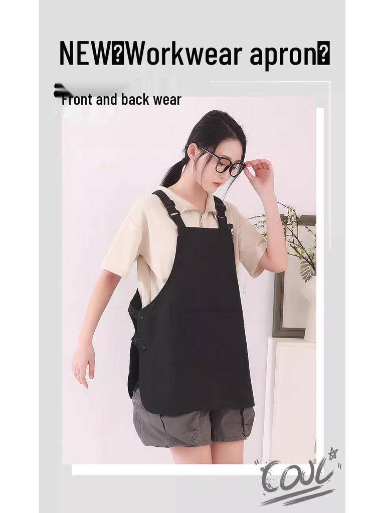 Unisex Japanese Water-Repellent Work Apron for Kitchen, Home, and Cafe