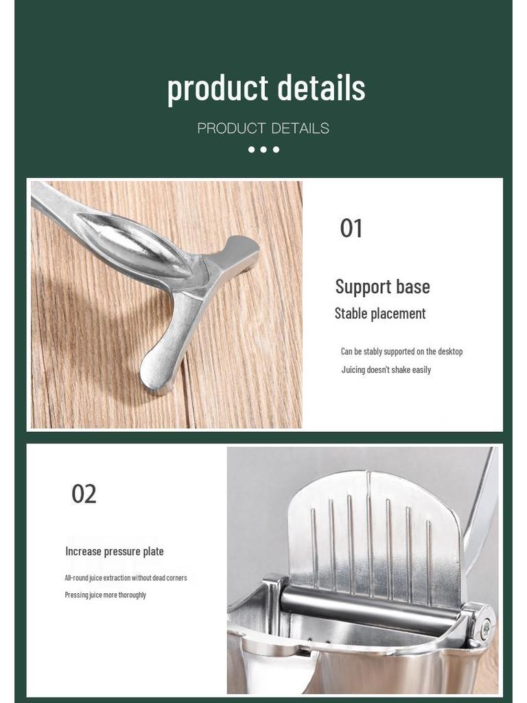 Stainless Steel Manual Orange and Lemon Squeezer with Sugar Cane Press