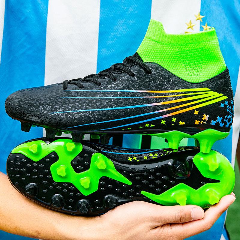Summer high top soccer cleats teen adult competition training long spikes and broken spikes soccer cleats