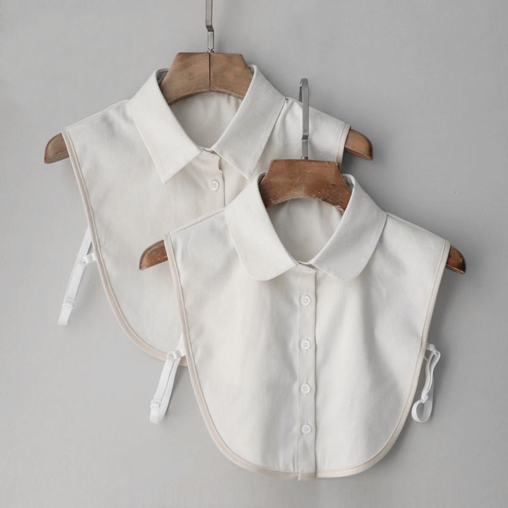 Fake Shirt Collar Elegant Detachable Button-Up Collar One Size for Layered Outfit Styling Fashion Accessory Sleeveless Design