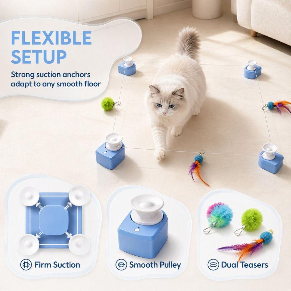 Wireless Cat Race Toy Automatic Interactive Cat Toy Creative Cat String Chasing Toy Pet Play