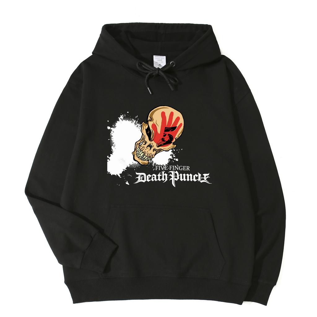Podzimní/Zimní Rapová Kapela Five Finger Death Punch Mikina Fleecová Teplá Mikina Volná Móda Pánská a Dámská Mikina s Kapucí Dlouhý Rukáv