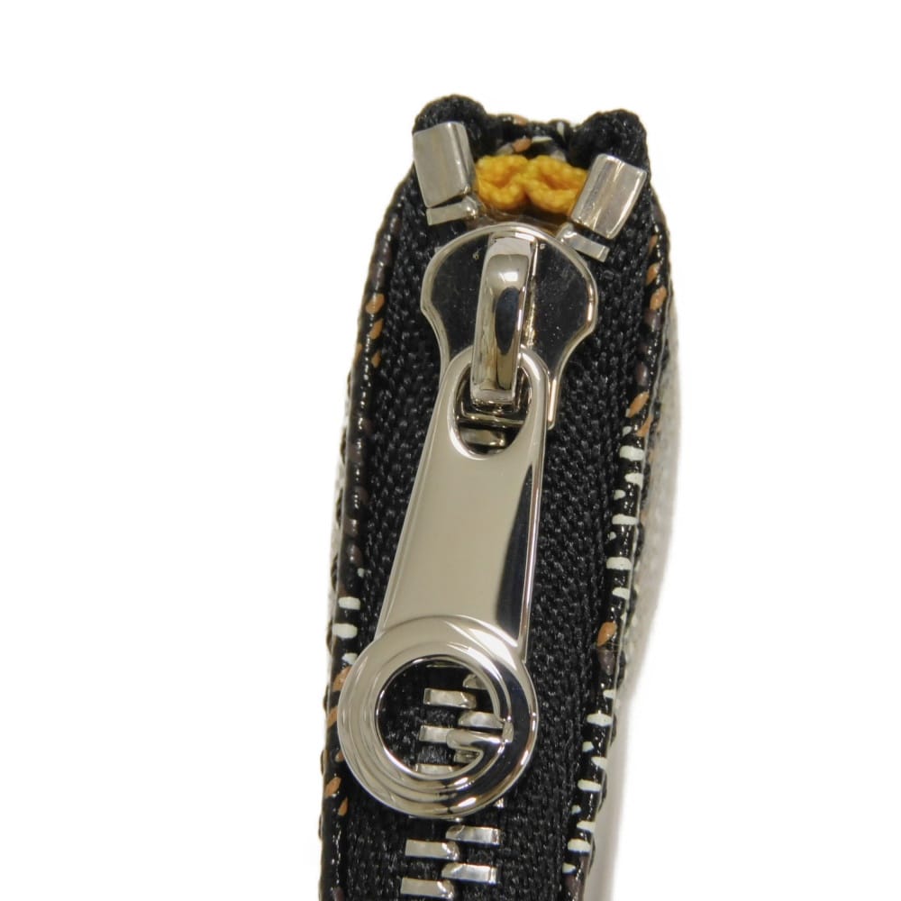 Used 9776 Senna Nano Key Ring 7943 Coin Pocket Wallet In Excellent Condition, Herringbone Pattern, Black. Men's. from