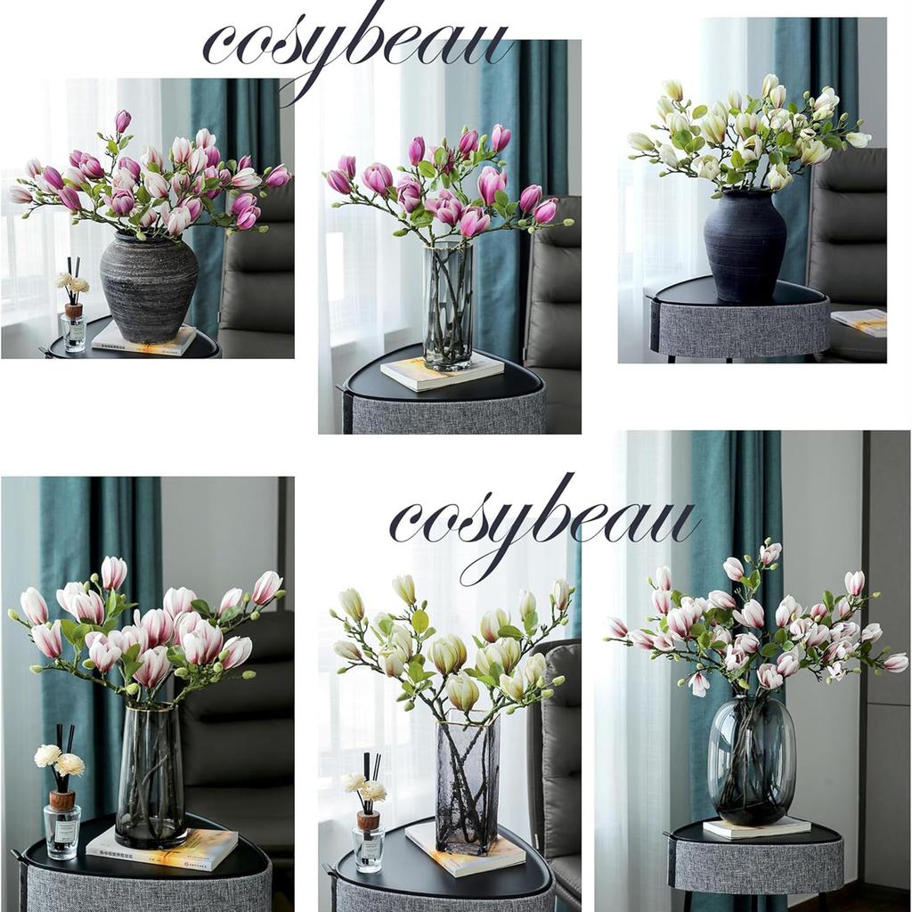 1/4PCS Artificial Silk Magnolia Flowers Home Outdoor Garden Vase Windowsill Wedding Bride Festival Outdoor Table Decoration Gift