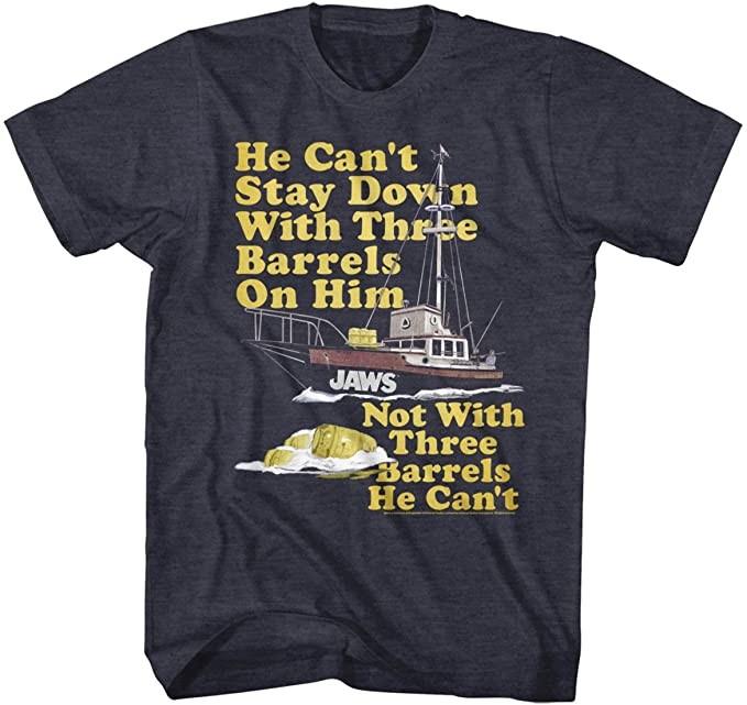 Jaws 1975 American Film Three Barrels Sahrk Attack Adventure Thriller Movie Unisex T-Shirt XXXXL