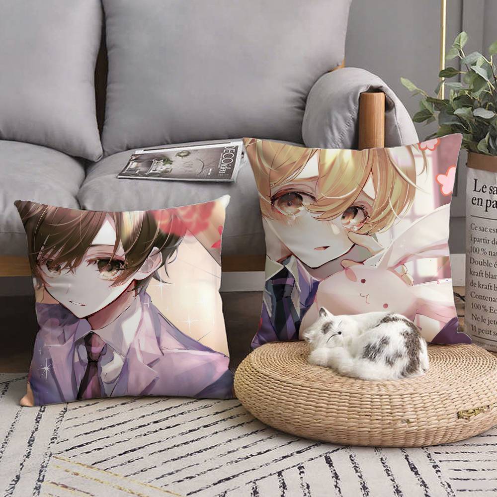 Anime Ouran High School Host Club Individual Pillow Case Square Pillow Bedroom Sofa Leisure Comfort Cushion Home Decoration