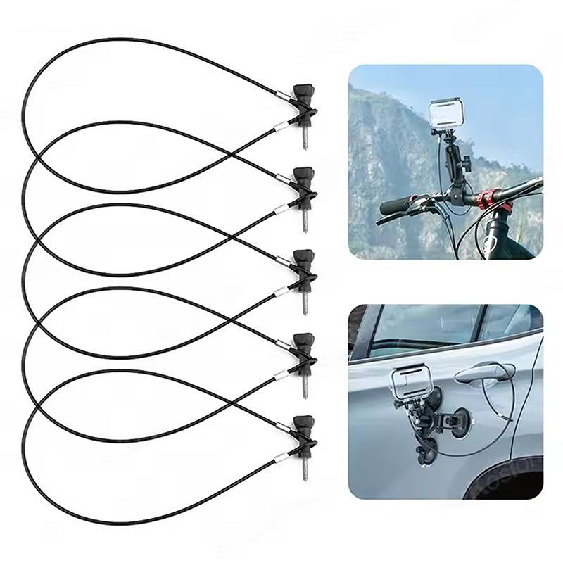 30/60Cm Protable Safety Strap Stainless Steel Lanyard Cord Wrist String Hand With Long Curved Screw For Sport Camera Accessories