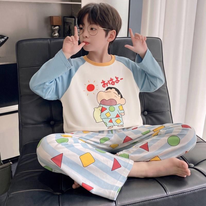 Boys Cotton Pajama Set Long Sleeve Cartoon Print Sleepwear Kids Ages 8 Fall Home Wear