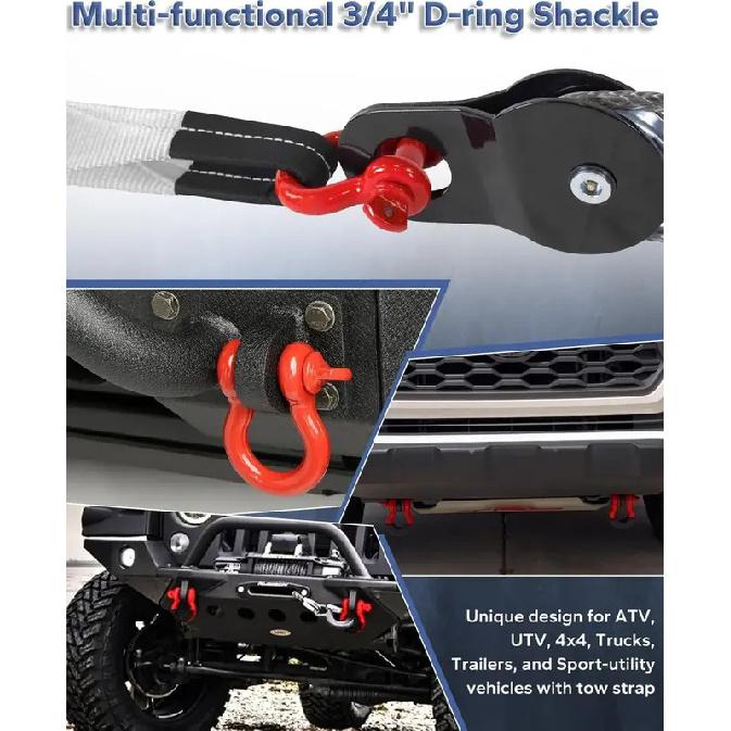 Front Demon Tow Hook Bracket D-ring Shackle for 2009-2020 21 22 23 Toyota Tacoma