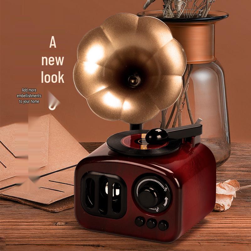 Octave Retro Gramophone Music Box: Vintage Wind-up Display Gift for Girls' Birthday & New Year