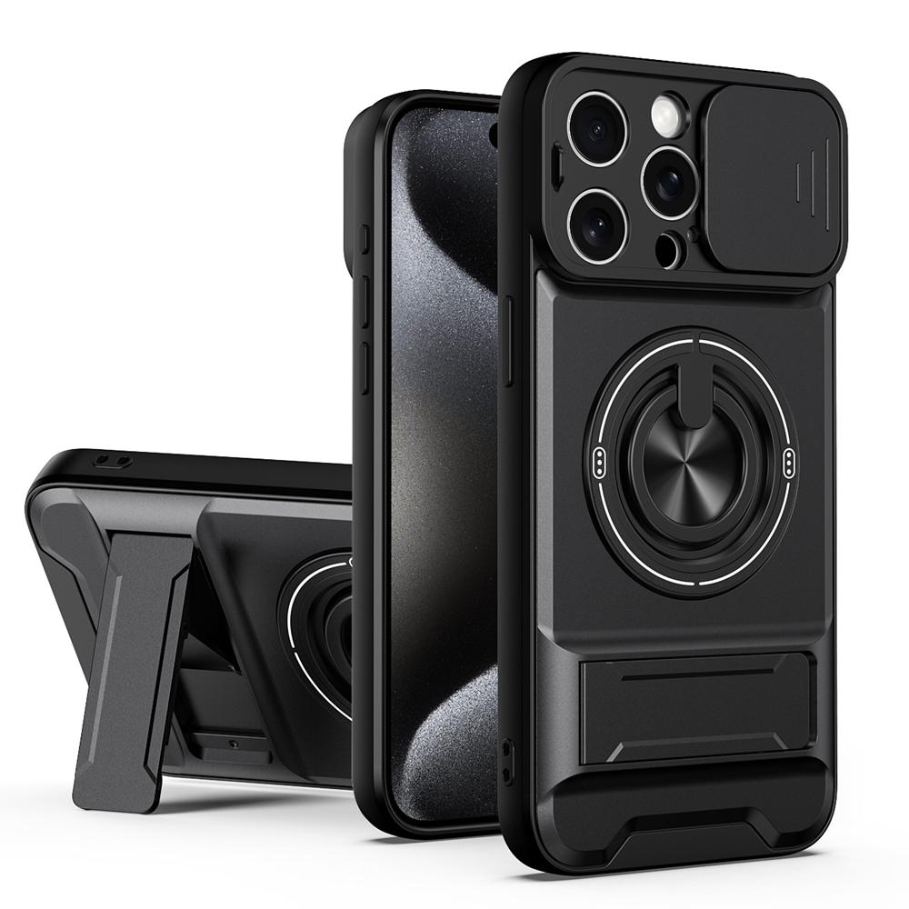 KEYSION Magnetic Phone Case for iPhone 13 14 15 Pro Max 15 Plus Slide Camera Protection Upright Kickstand Shockproof Back Cover