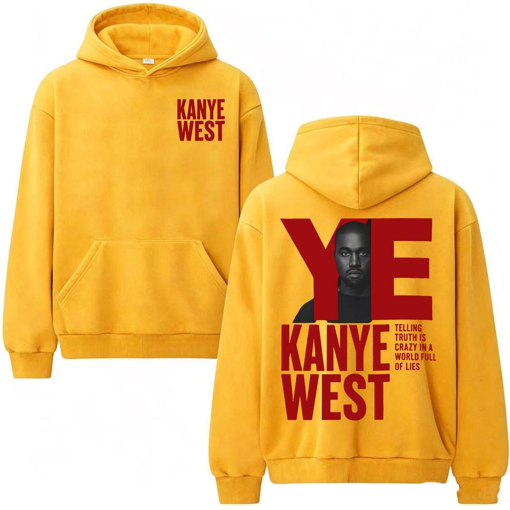 Rapper Kanye West Sweatshirts Telling Truth Is Crazy in A World Full of Lies Hoodies Bodywarmer Casual Long Sleeve Hoodie