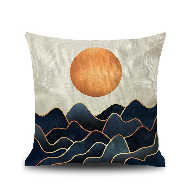 

Подушка из льна в стиле инс, простая скандинавская подушка для дивана, подушка «Солнце, луна, звездное небо», подушка для гостиной, наволочка 45X45cm without pillow core