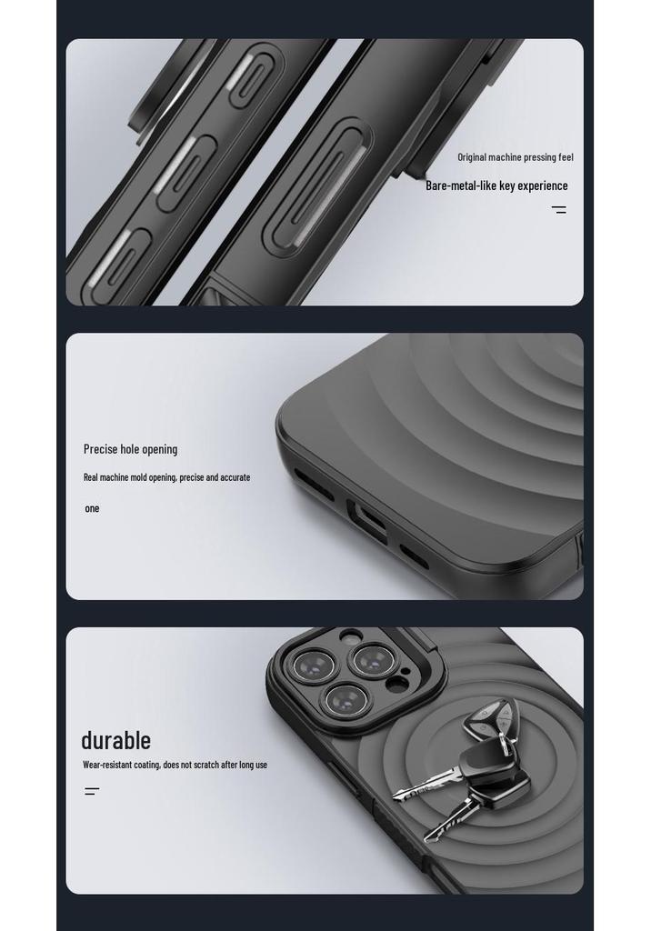 Wave Pattern iPhone 17 Pro Max Case with Magnetic Lens Holder, Apple 16/15 Compatible, Drop-Proof, Cross-Border Design