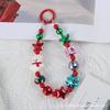 New High-End Christmas Beaded Phone Lanyard with Snowman and Tree Keychain, Festival Hanging Ornament, Bag Pendant