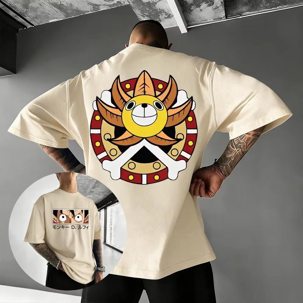 Mens and Womens AllCotton Tshirt ONE PIECE Qianyang Model 2026 Summer New Product Anime Print Loose Short Sleeve