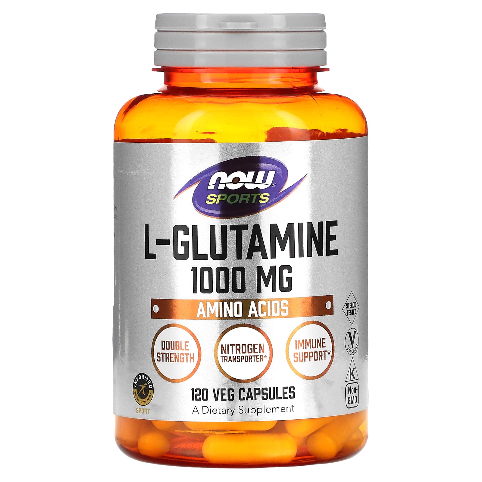 

NOW Foods, Sports, l-Glutamine, Double Strength, 1,000 mg, 120 Veggie Capsules