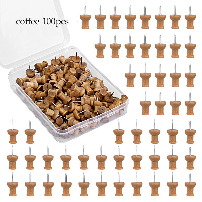 Wooden Pushpin with Storage Box Decorative Pushpin Wooden Pushpin Is Used for Decoration of Billboard Process Items