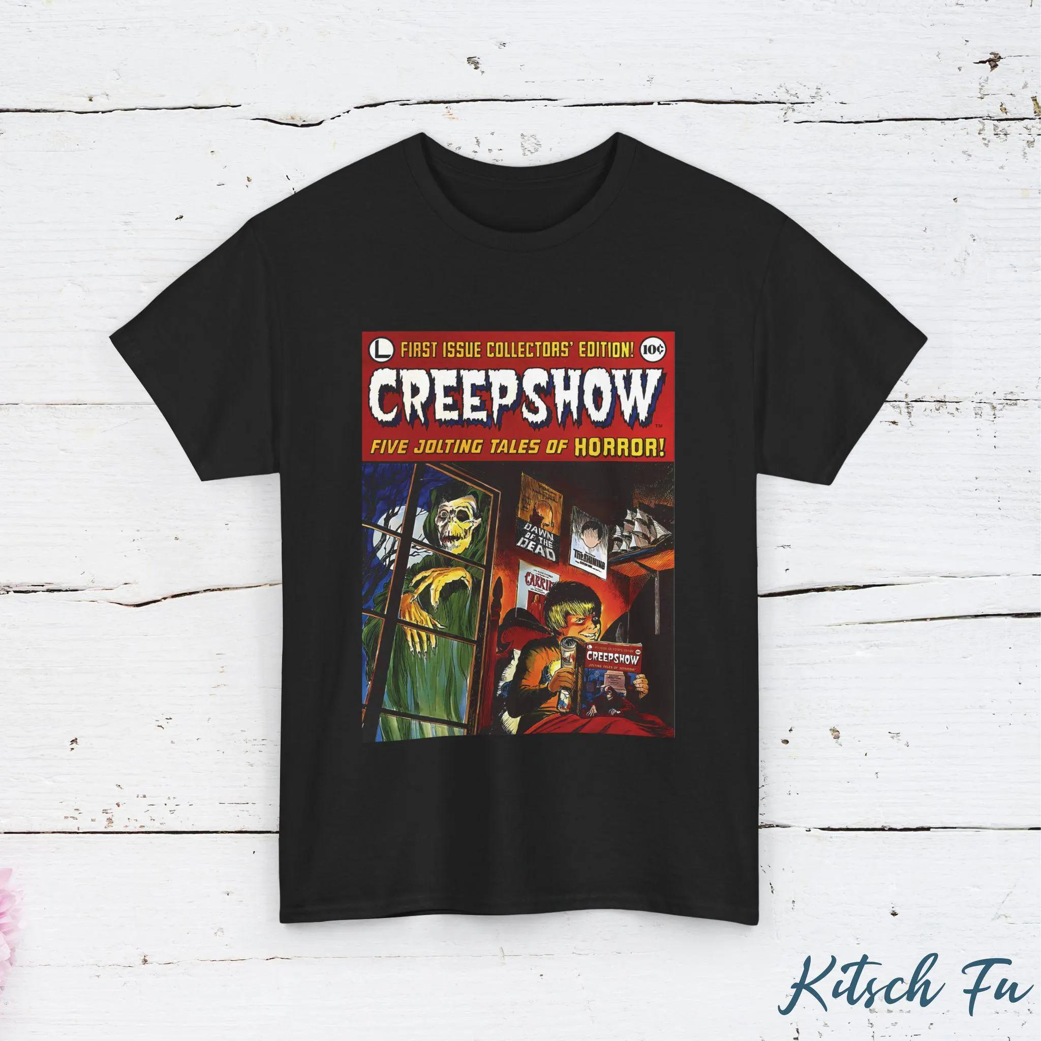 

The Horror Movie Ghost Show Themed Tshirt A Retro Comicstyle Pattern Printed Tshirt That Is Casual and Comfortable S
