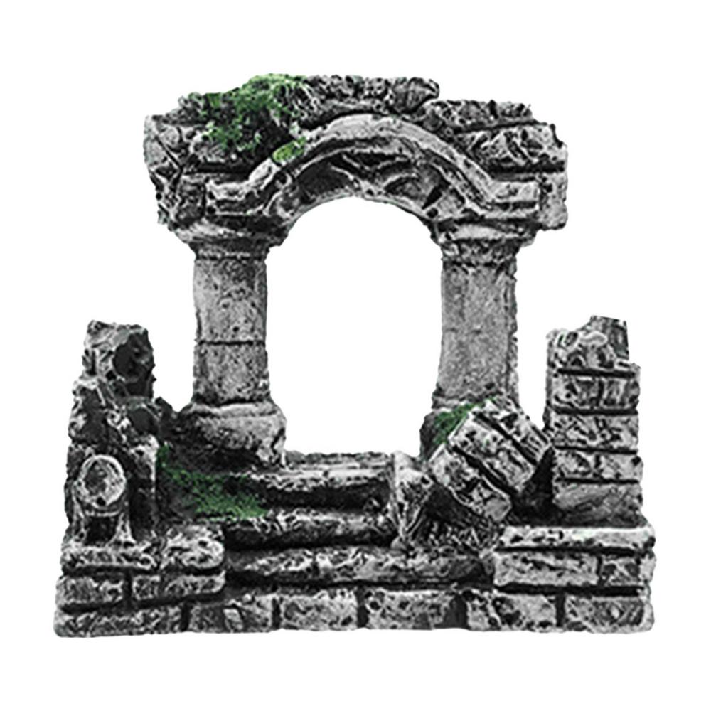 Aquariumdeko Aquariumdekoration Kunstharz Künstliche Ornamente Aquarium Römische Säule Ruinen Schloss Ornamente Hintergrund