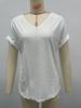 2025 Summer Women's Fashion Jacquard V-neck Short-sleeve Top