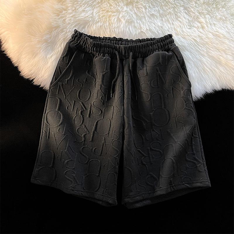 Men s Summer Casual Waffle-Weave Shorts: Retro, Sporty, Relaxed Fit, 5-Inch Length S