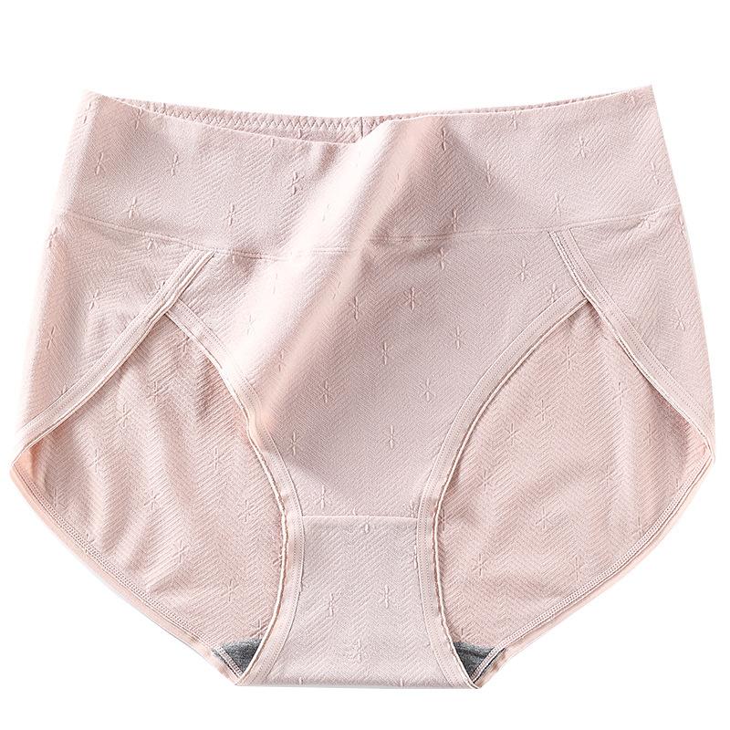 Plus Size Women Breathable Hip Lift Sexy Antibacterial High Waist Belly Slit Cotton Underwear