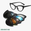 Polarized Magnetic Clip-on Sunglasses Set: Unisex TR Frame Prescription Eyeglass & Sunglasses Combo