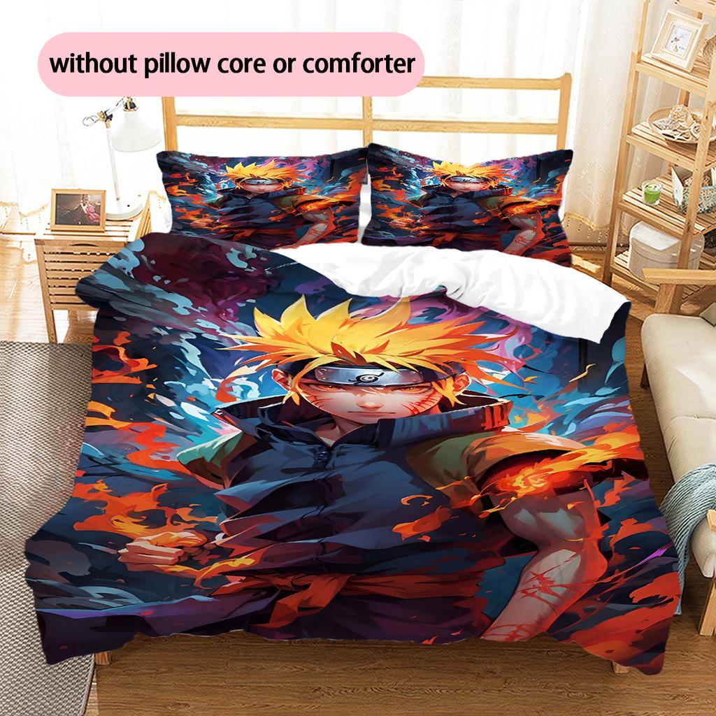Cartoon Pattern Bedding Quilt Set Quilt Cover Pillowcase Home Decoration Birthday Gift (1 * duvet cover + 2 * pillowcase, without core)