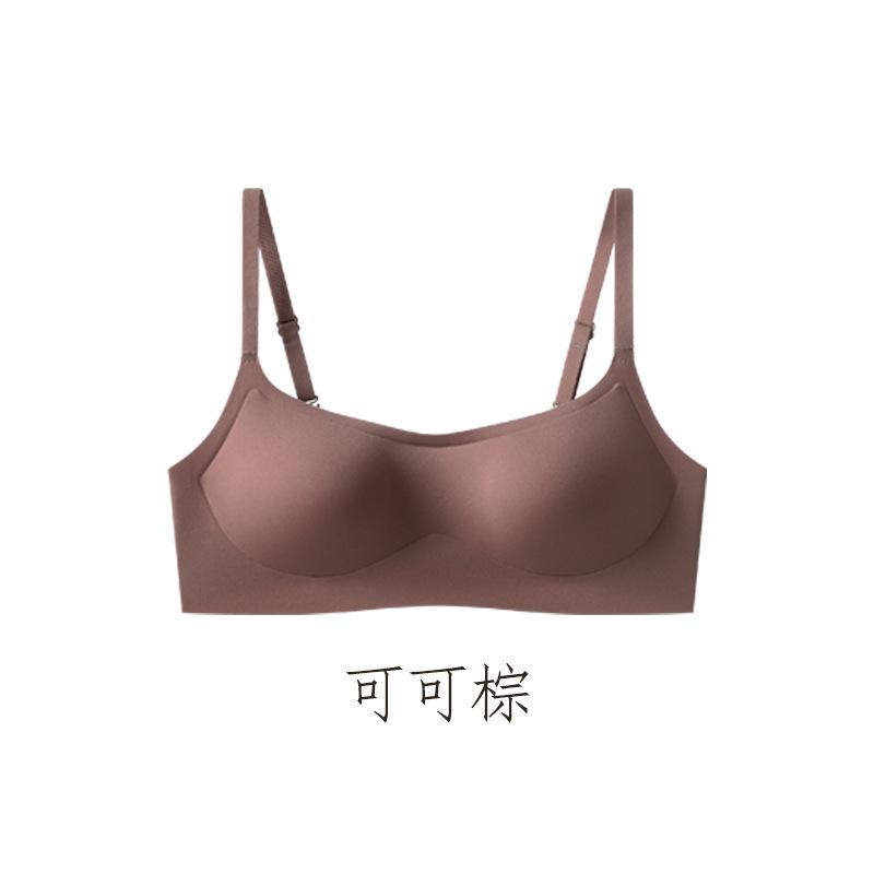 Genuine ten-color low-neck liquid foundation seamless underwear women's small breasts gather and top support anti-sagging steel-rimless breathable bra