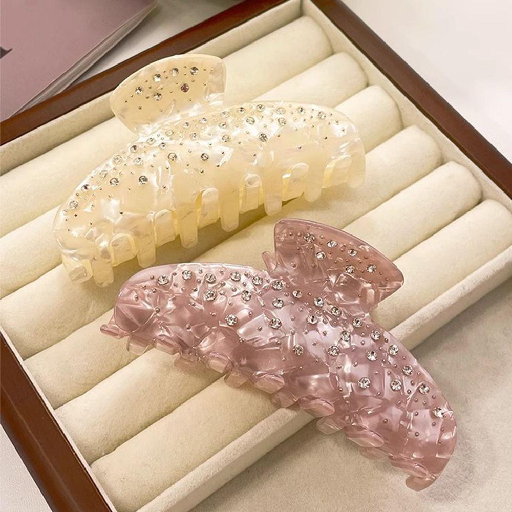 Acetic Acid Shark Clip Hair Clip Rhinestone  Hair Claw Sweet   Streetwear