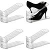 Shoe Stacker Shoe Rack Organizer for Closet Space Saver Storage Shoe Holder Organization,Transparent(5 * 11inch (Transparent, 4 Pack)