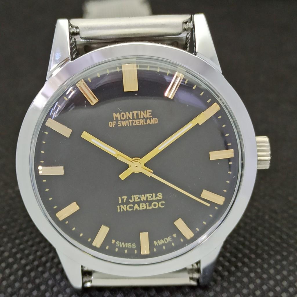 VINTAGE MONTINE OF SWITZERLAND 17KŐ INCABLOC KÉZI TEKERÉSŰ FÉRFI KARÓRA a285410-4